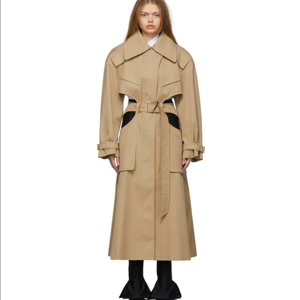 Mugler Gabardine Cutout Trench Size 36 NWT